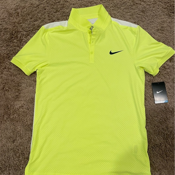 Nike Men’s tennis shirt neon yellow size small - Picture 1 of 4
